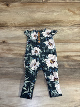 Posh P. Payton Ruffled Capsleeve Henley Romper Grey sz 0-3m
