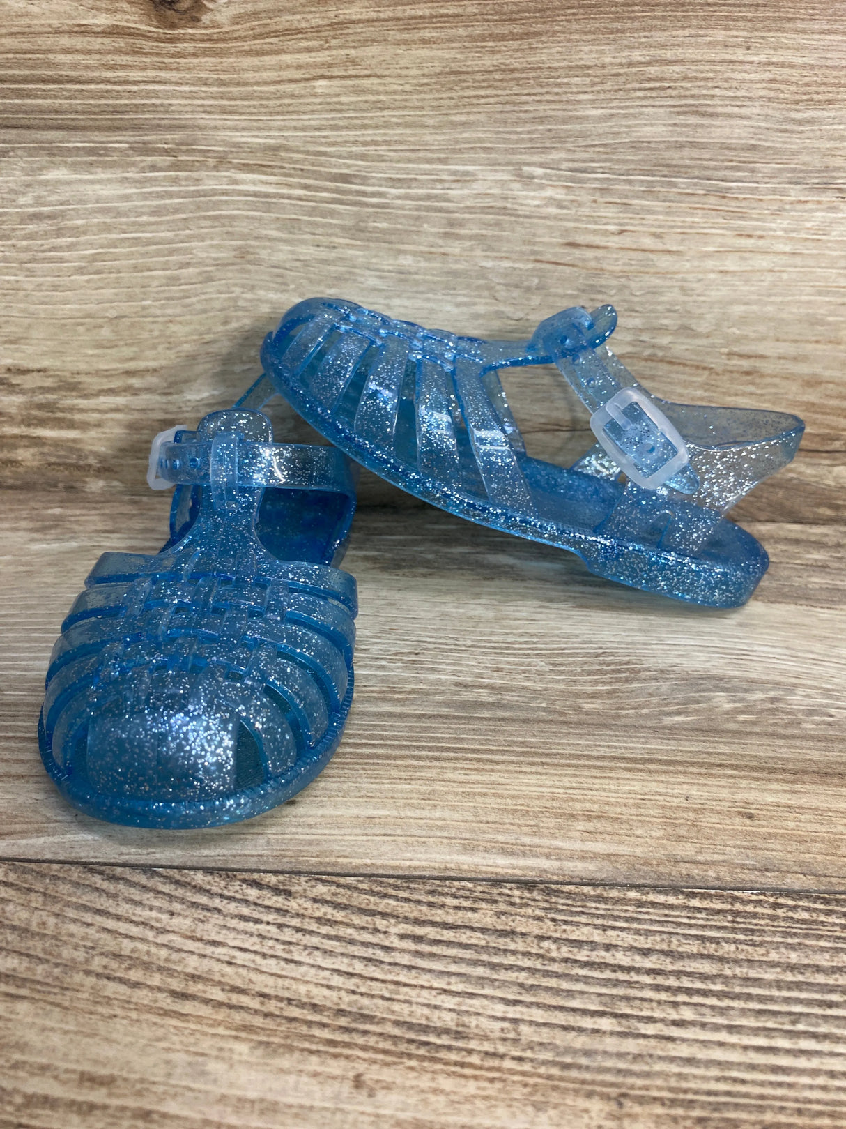 Jelly Fishermen Sandals Blue Glitter sz 11c