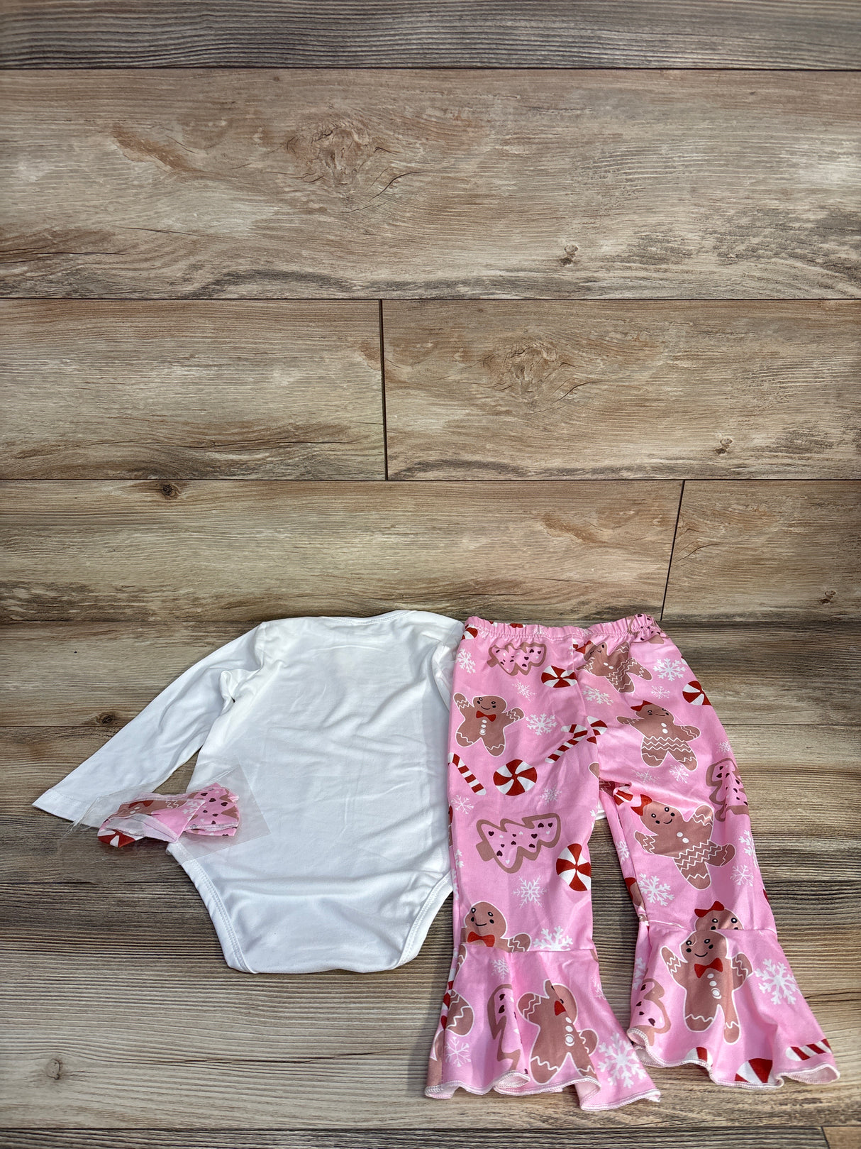 NEW Shein 3pc Candy Cane Cutie Bodysuit Set White sz 18-24m