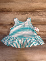 NEW Cat & Jack Striped Peplum Top Blue sz 2T