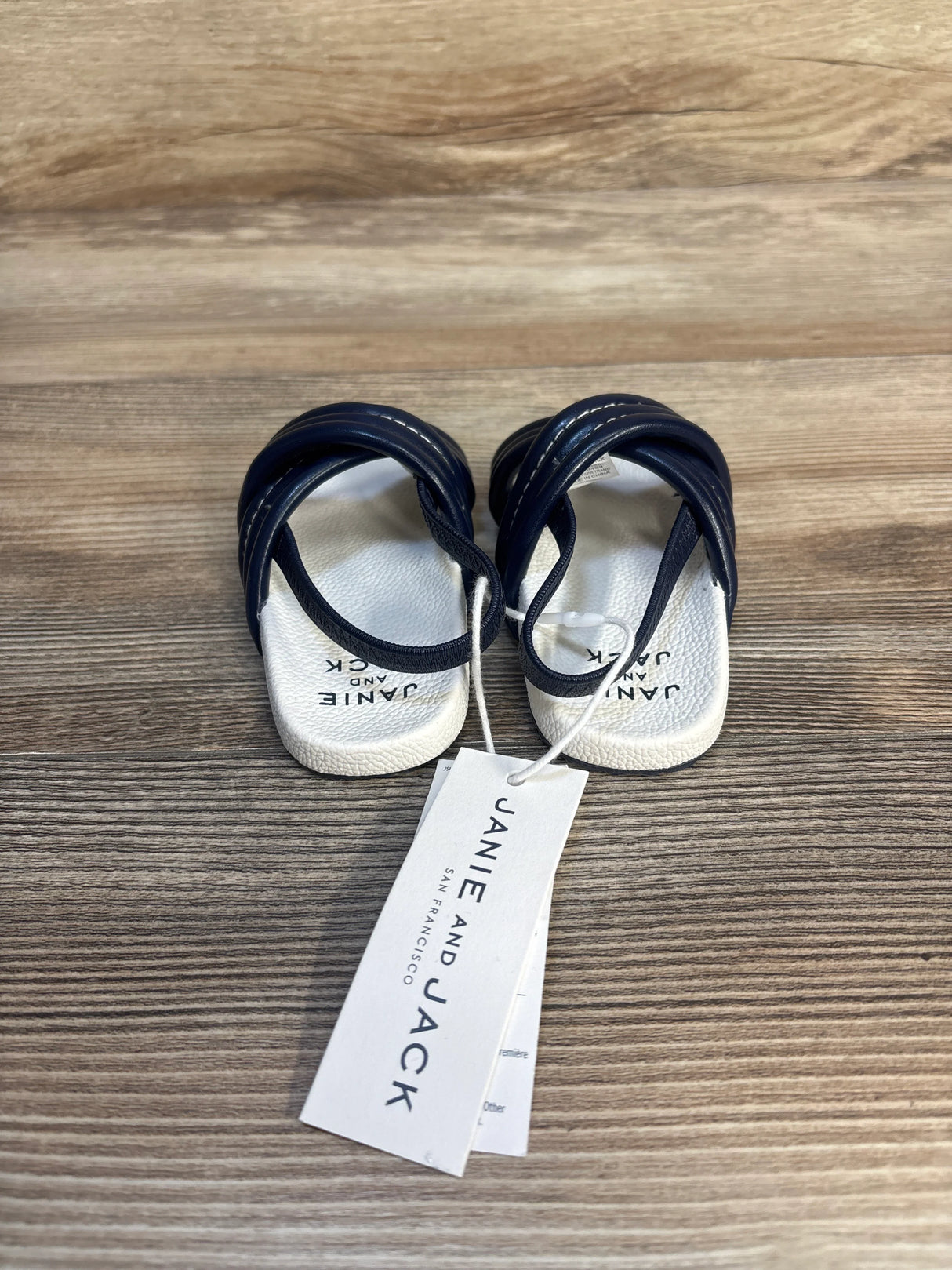 NEW Janie & Jack Cross Strap Pool Slides in Merchant Marine sz 4c