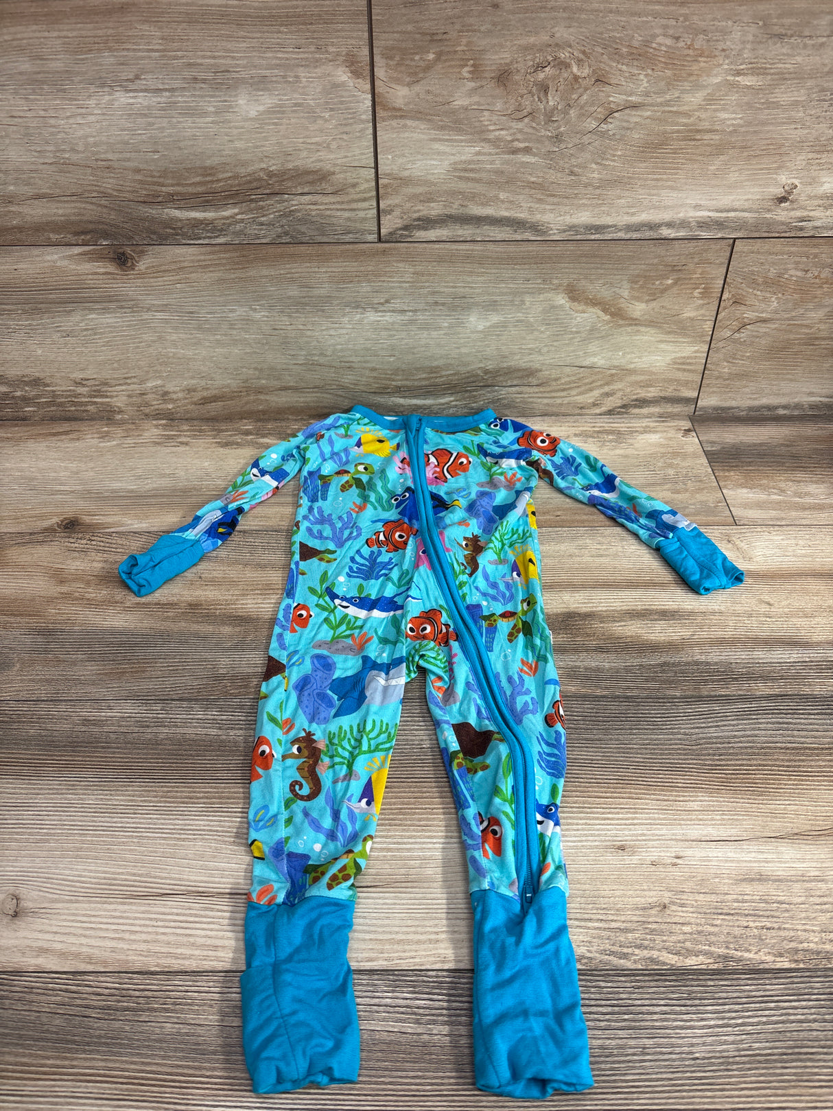 Little Sleepies x Disney Nemo's Reef Zippy Aqua sz 6-12m