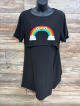 Shein Maternity Rainbow Nursing Dress Black sz Large