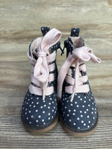 Cat & Jack Giovanna Lace-Up Combat Boots Polka Dot sz 5c