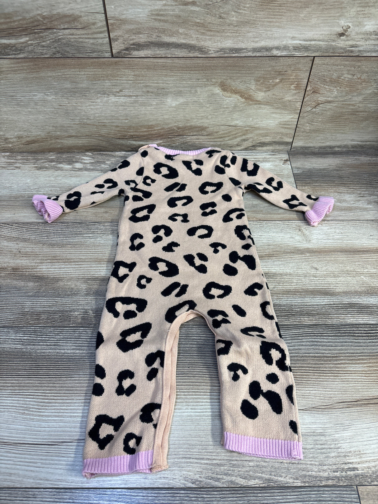 Goodlad Leopard Print Knit Coverall Tan sz  9m