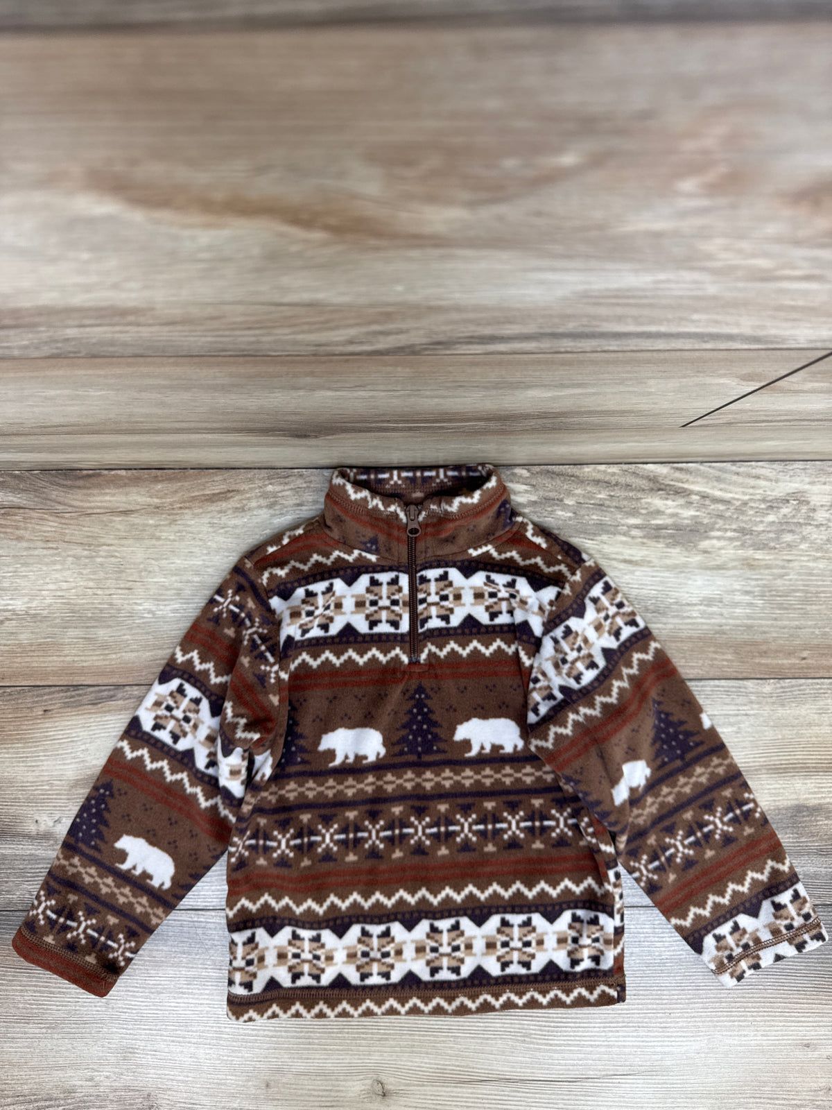 Children's Place 1/4 Zip Fleece Pullover Sweatshirt Brown sz 4T