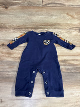Plaid Chest Pocket Coverall Navy sz 0-3m