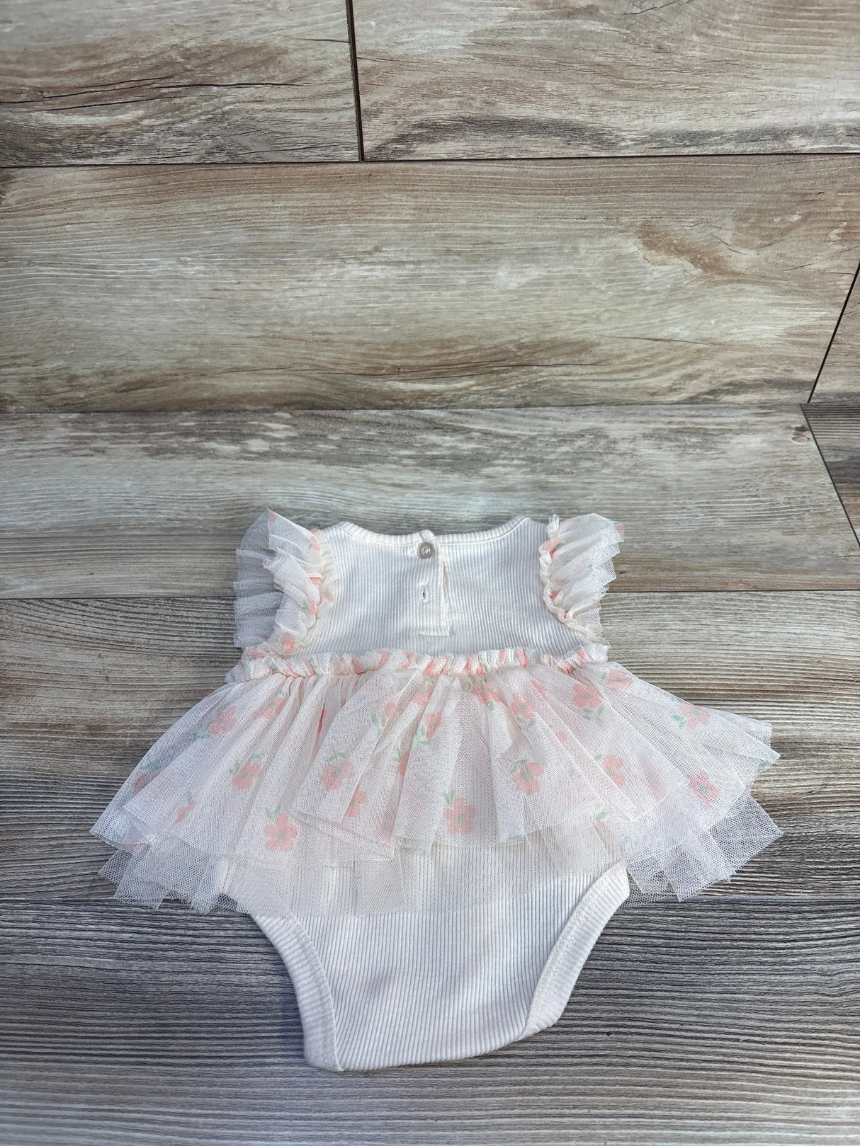 Little Lass Tulle Ribbed Bodysuit Beige sz 0-3m