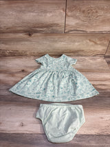 Cat & Jack 2pc Dress & Bloomers Set Green sz 12m