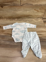 Mighty Goods 2pc Side Snap Bodysuit & Footed Pants Set White sz Preemie