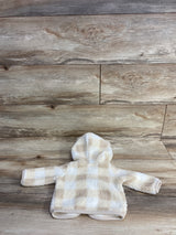 Cat & Jack Sherpa Checkered Full Zip Jacket Ivory sz Newborn