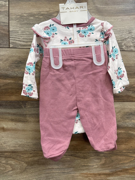 NEW Tahari Baby 3pc Floral Bodysuit Set Pink sz 6-9m - Me n Mommy To Be