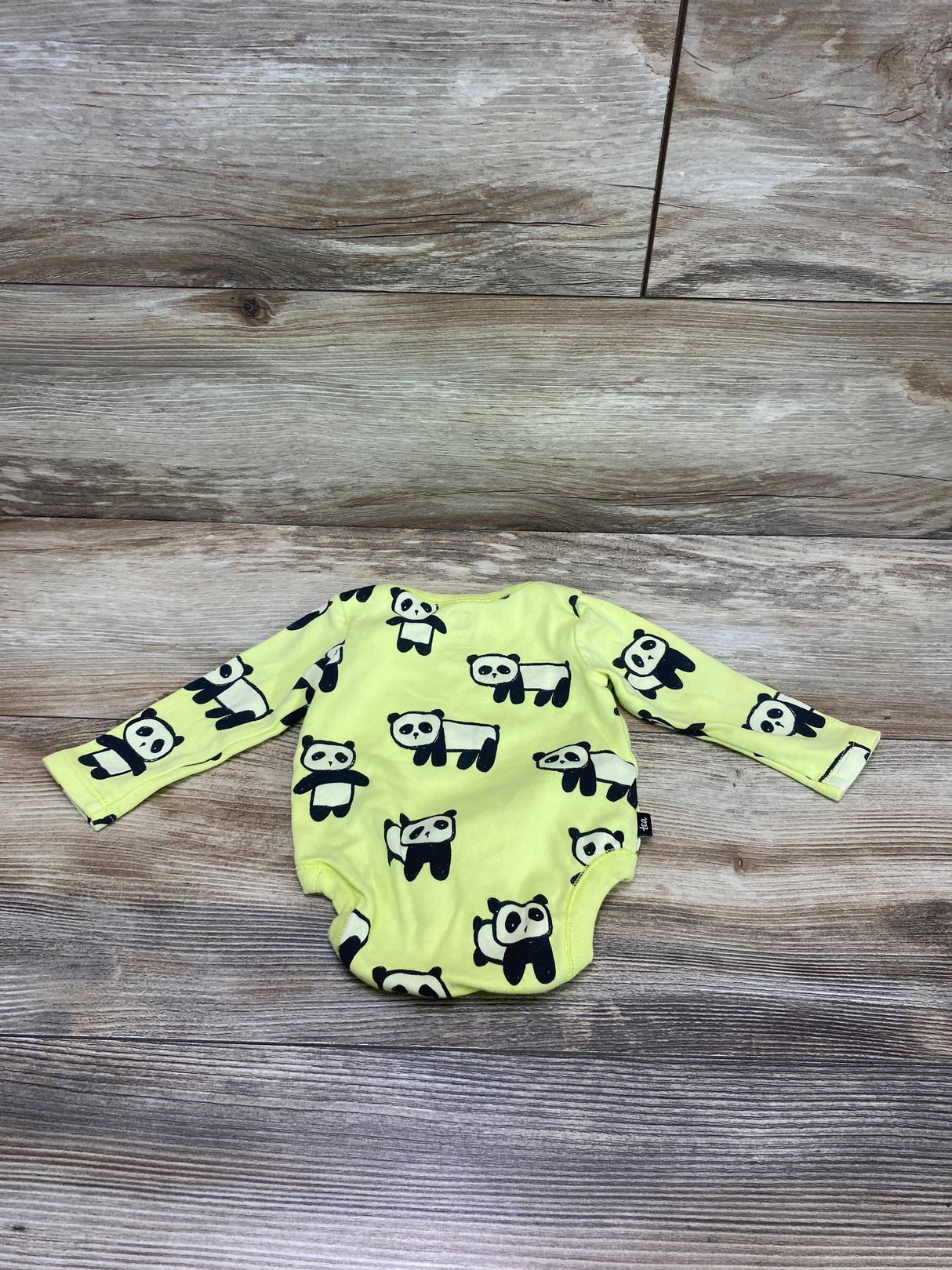 TEA Panda Print Bodysuit Yellow sz 0-3m