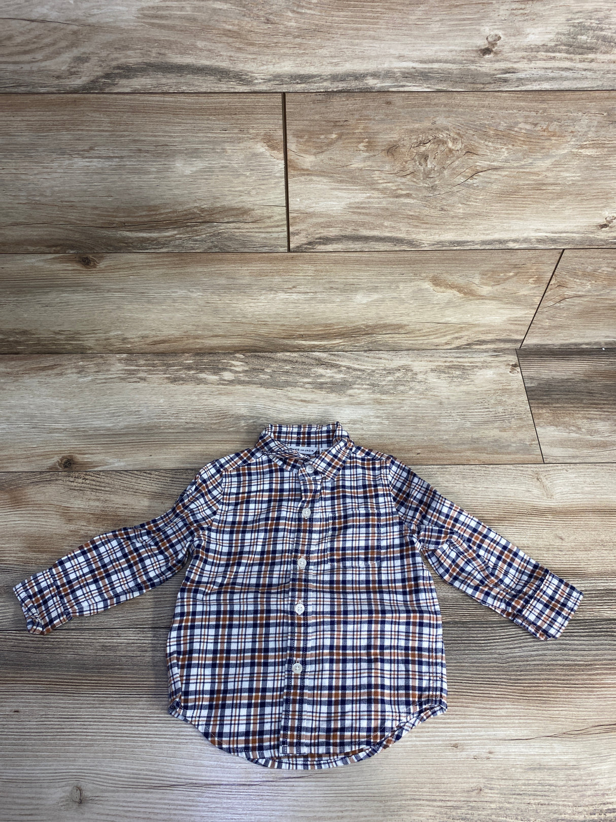 Janie & Jack Plaid Flannel Shirt Navy sz 12-18m