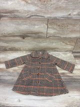 Shein Plaid Flannel Fleece Dress Coat Brown sz 18-24m