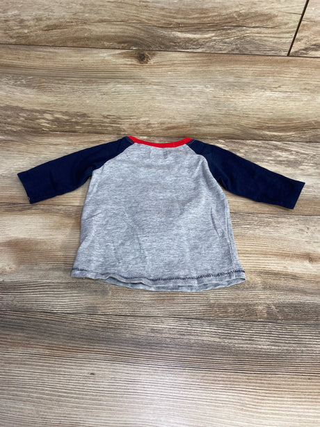 Mud Pie Long Sleeve Shark Shirt Navy/Grey sz 12-18m - Me n Mommy To Be