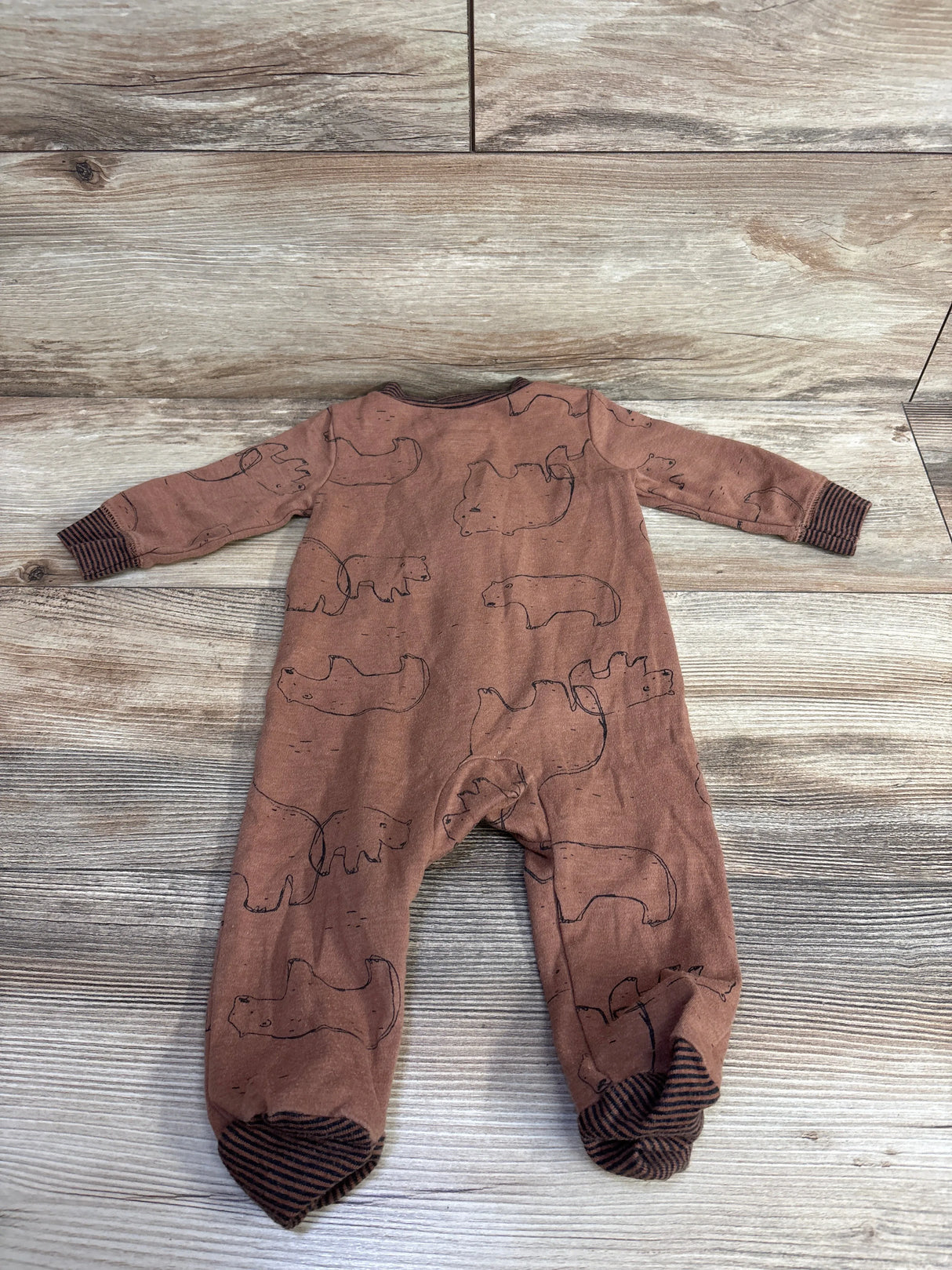 Carter's Bear Print Sleeper Brown sz 6m