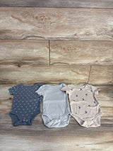 Cloud Island 3pk Bodysuit Set Grey sz 3-6m