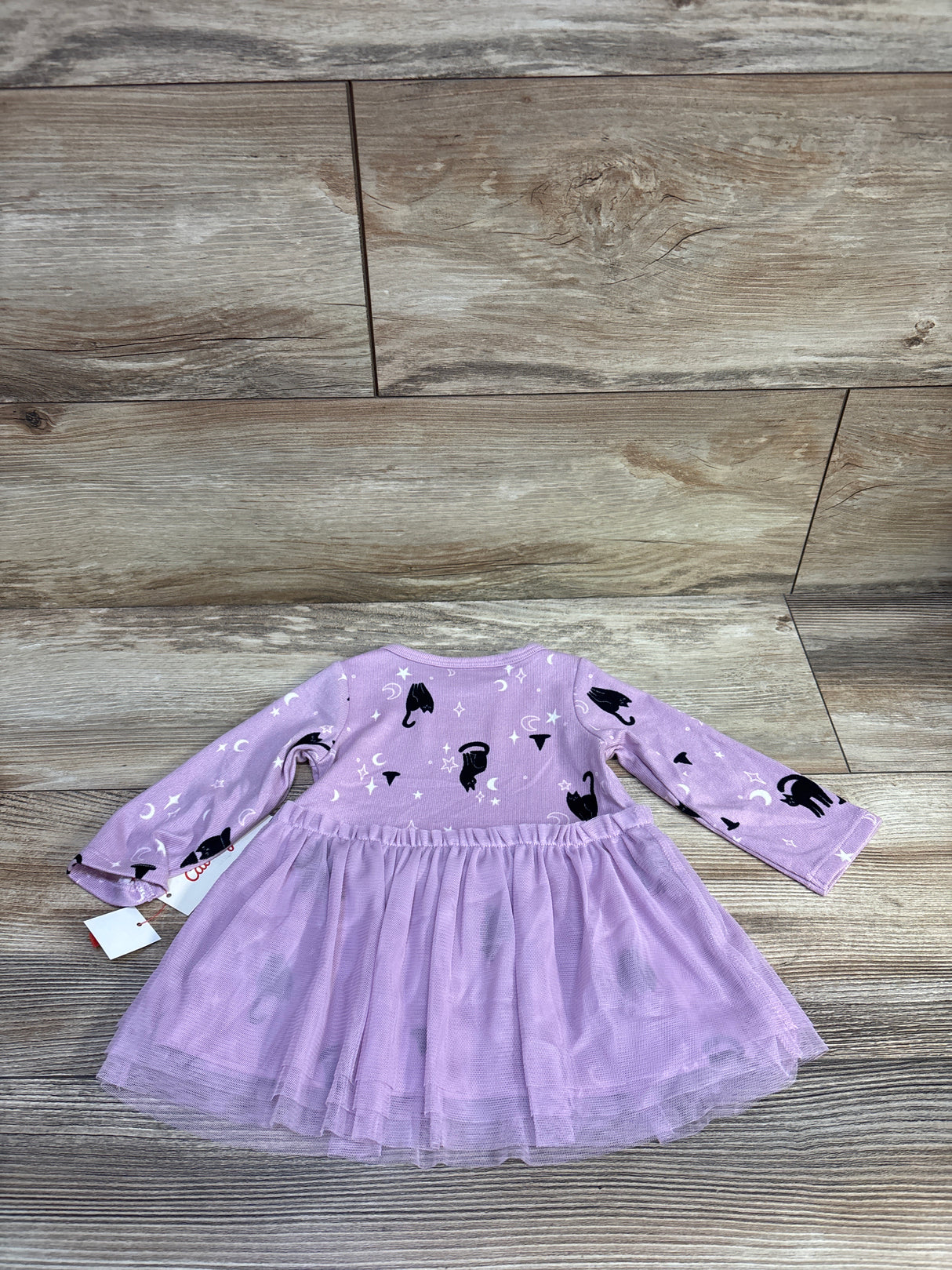 NEW Cat & Jack Halloween Cat Witch Long Sleeve Tulle Dress Purple sz 3-6m