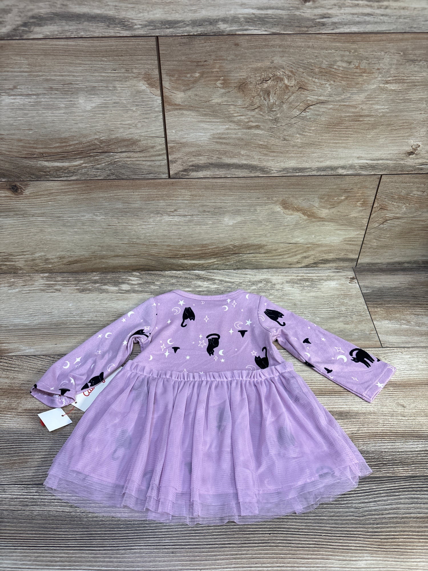 NEW Cat & Jack Halloween Cat Witch Long Sleeve Tulle Dress Purple sz 3-6m