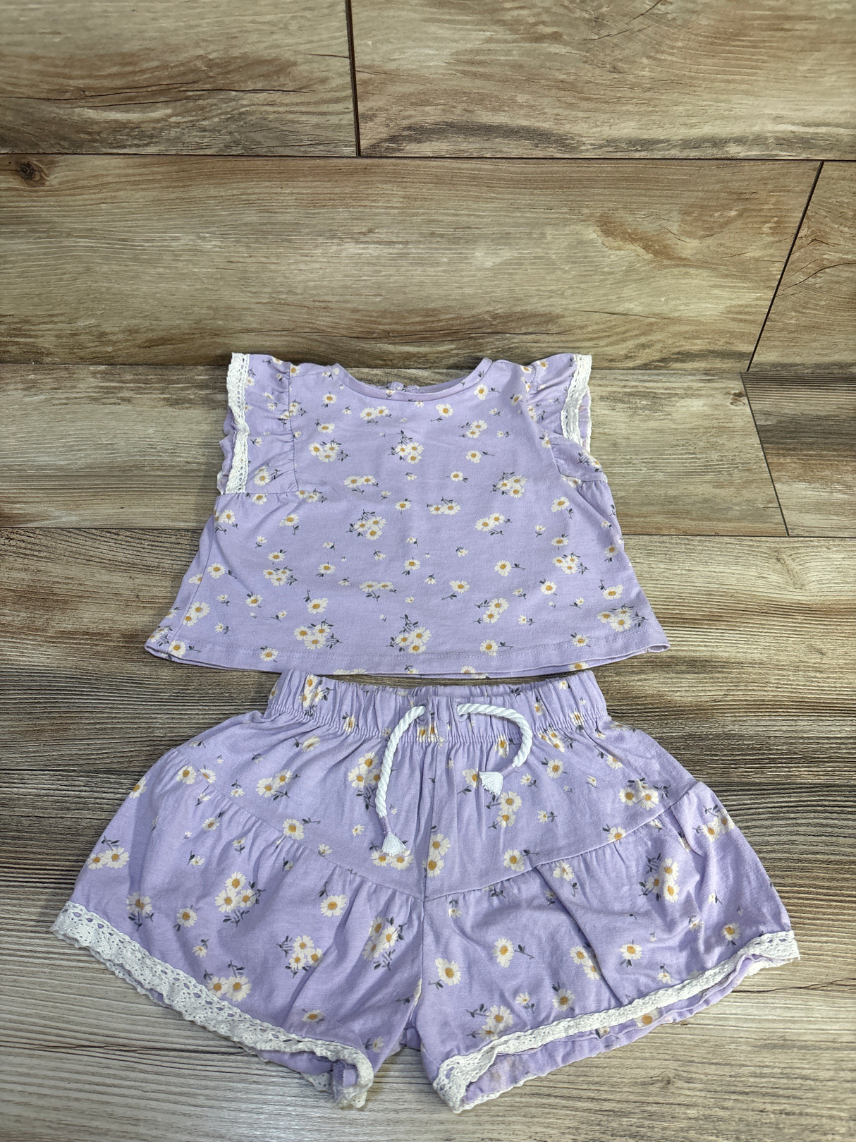 Jessica Simpson 2pc Floral Shirt & Shorts Set Purple sz 18m