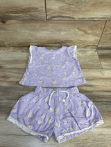 Jessica Simpson 2pc Floral Shirt & Shorts Set Purple sz 18m