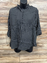Isabel Maternity Button Down Shirt Black sz Large