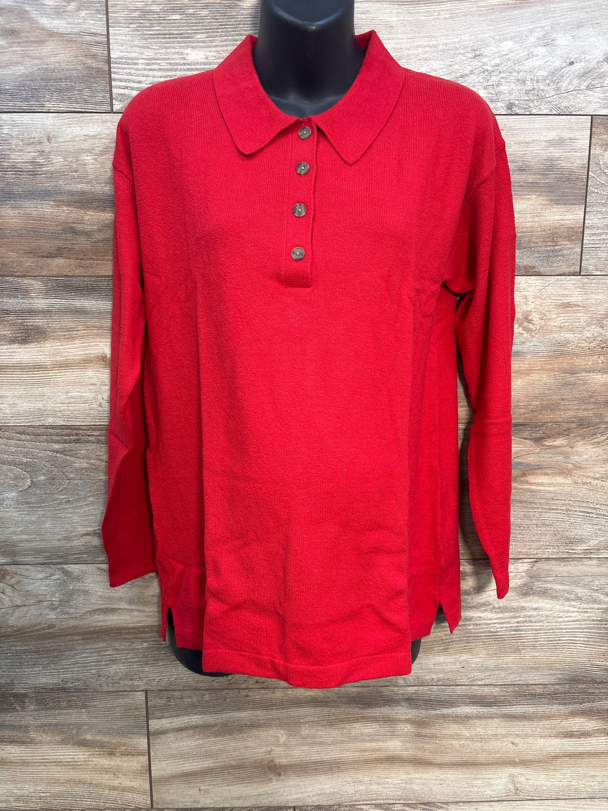 NWOT Gap Maternity CashSoft Polo Sweater Red sz Medium