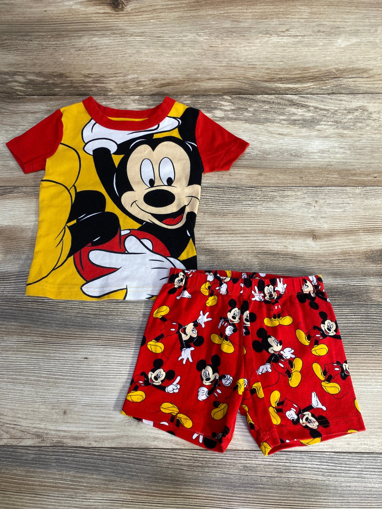 Disney Collection 2pc Mickey Mouse Pajama Set Red sz 4T