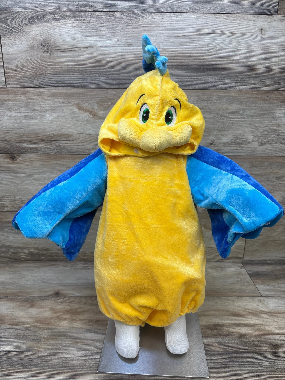 Disney 2pc The Little Mermaid Flounder Costume Yellow sz 12/18m