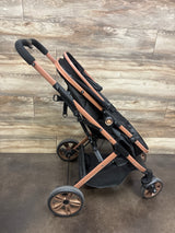 PEARLOVE 2-in-1 Foldable Stroller Pushchair with Adjustable Canopy - Black