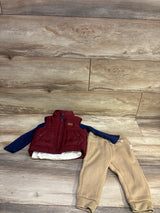 Weatherproof Vintage 3pc Puffer Vest, Shirt, & Pants Set Red sz 6/9m