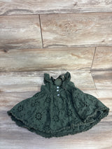 Blueberi Boulevard Eyelet Tiered Sleeveless Dress Emerald Green sz 12m