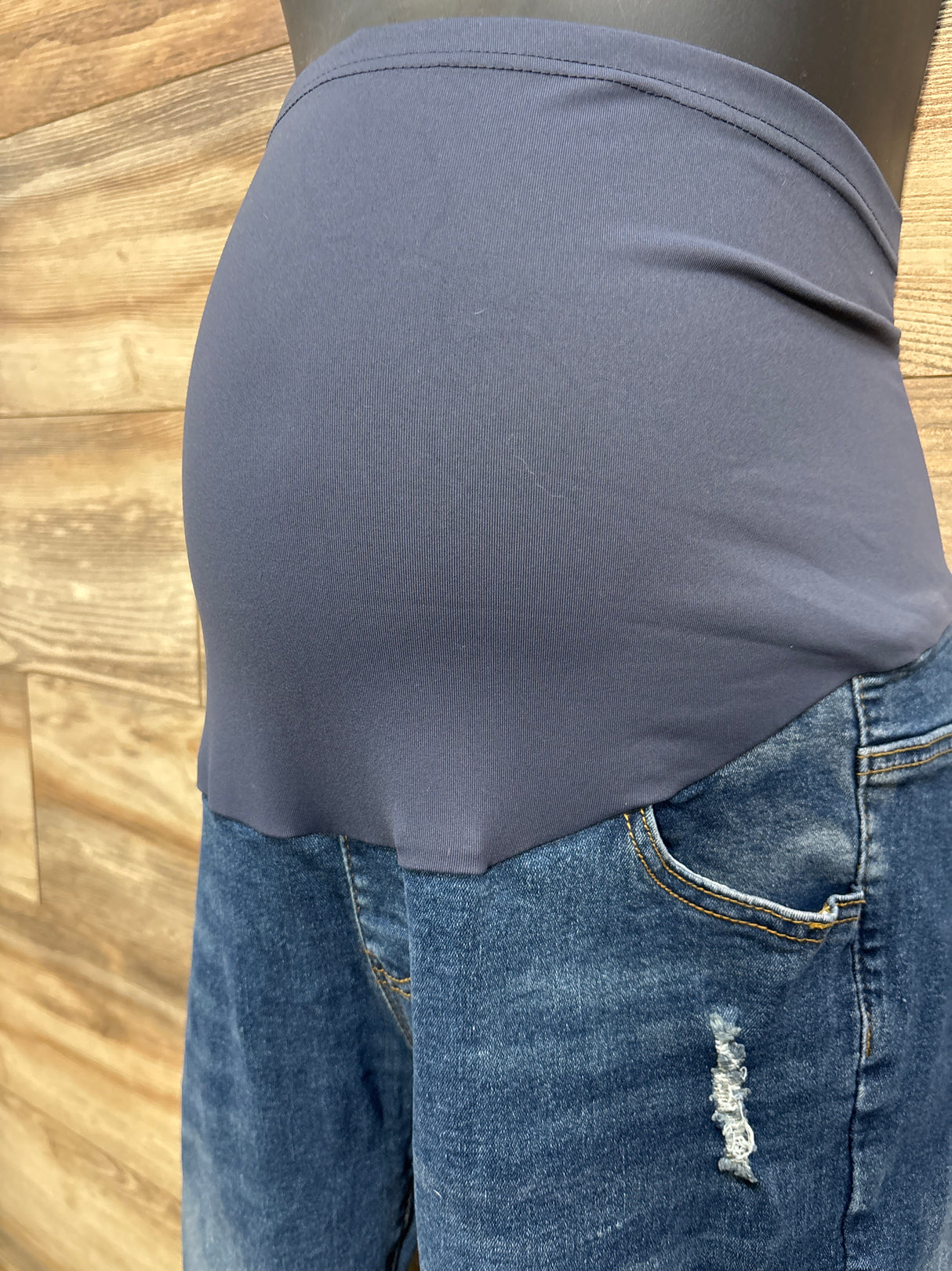 Full Panel Distressed Jeans Blue sz Large