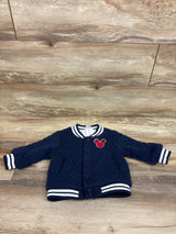 Disney Junior Mickey Mouse Quilted Sherpa Lined Varsity Jacket Navy sz 18m