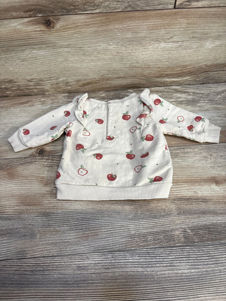 Rabbit + Bear Apple Print Ruffle Sweatshirt Beige sz 0-3m - Me n Mommy To Be