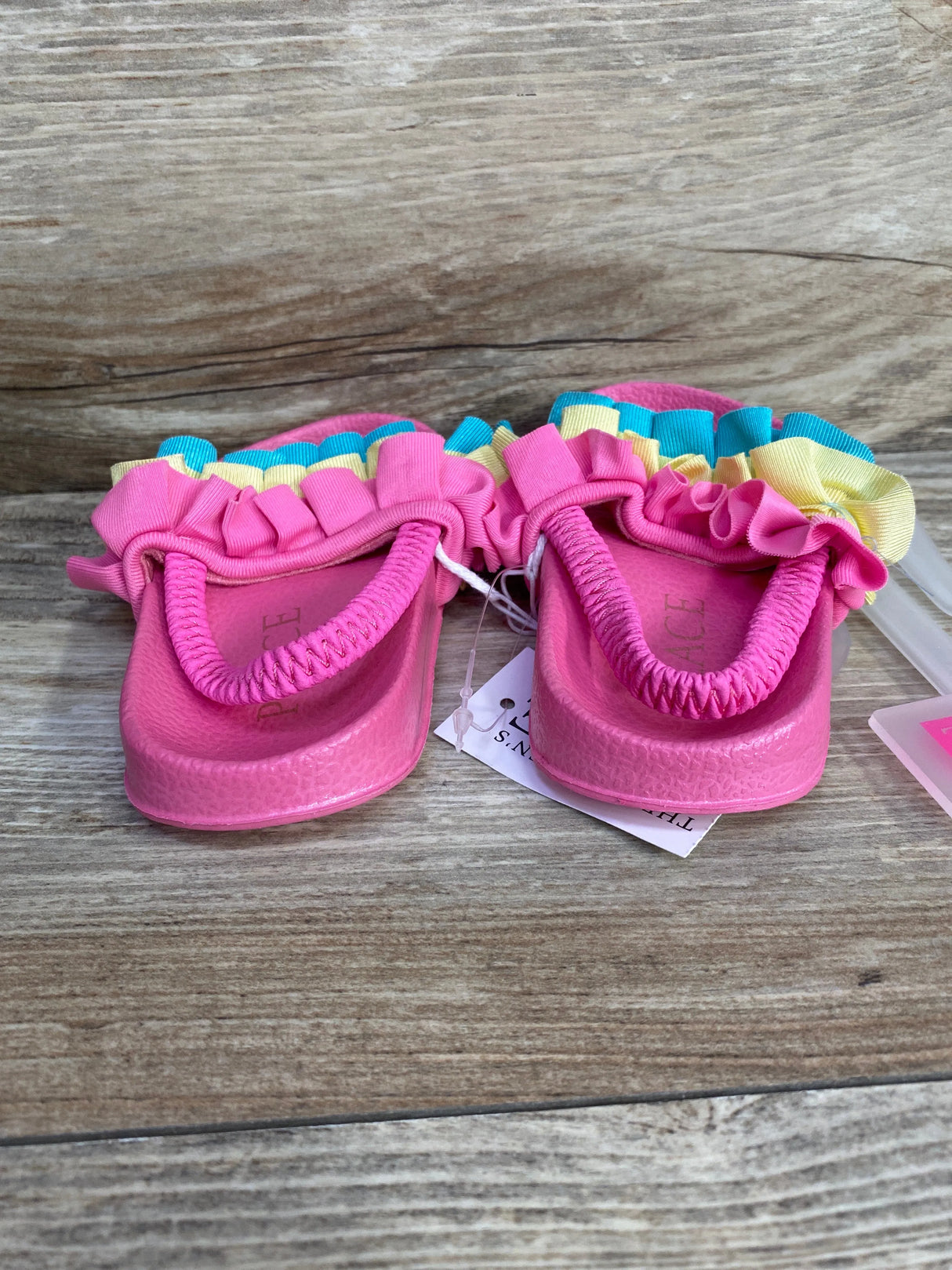 NEW Children's Place Ruffle Slides Pink sz 4c