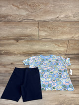 NEW Amazon Essentials 2pc T-Shirt & Bike Shorts Set Blue sz 5T