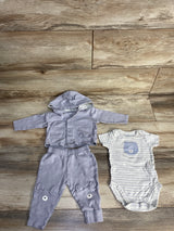 Bundles 3pc Hooded Jacket & Bodysuit Set Grey sz 3-6m