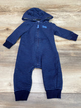 Carter's Navy Bear Zip-Up Hooded Jumpsuit sz 6m