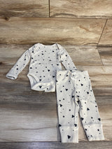Baby Gap 2pc Ribbed Bear & Star Print Bodysuit & Pants Set Tan sz 3-6m