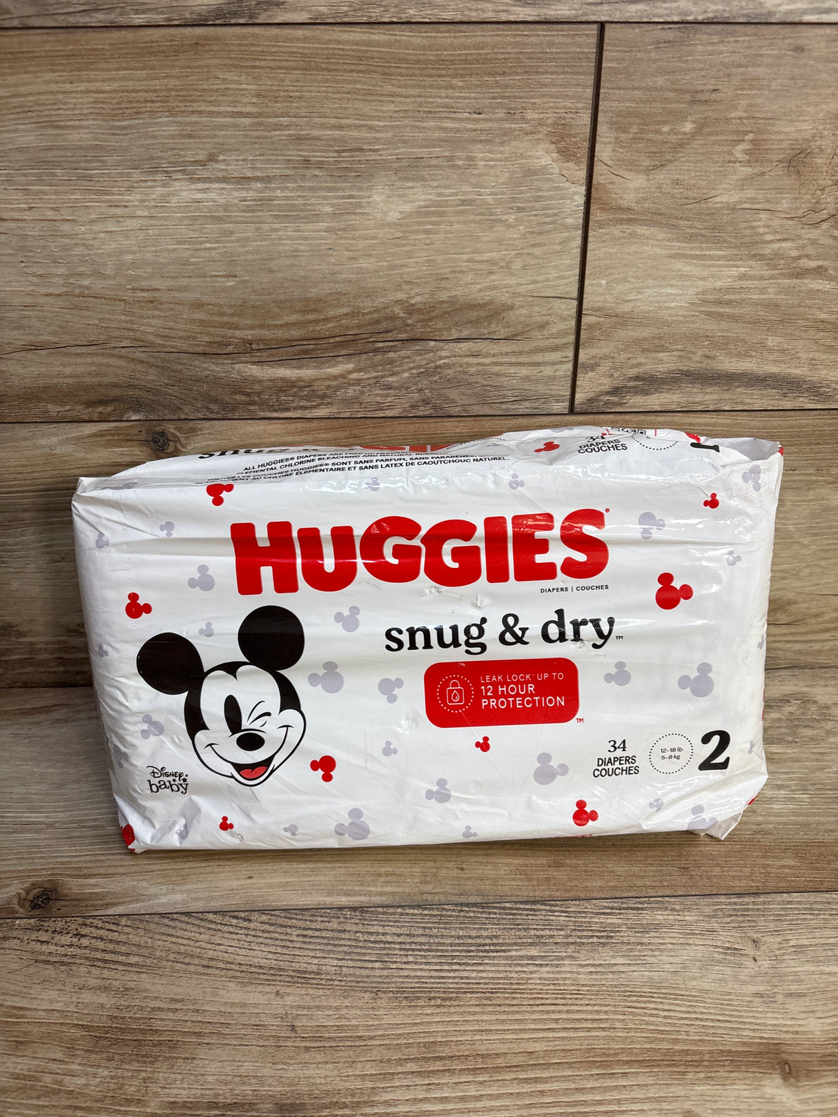 NEW Huggies Snug & Dry Baby Disposable Diapers, Size 2 34ct.
