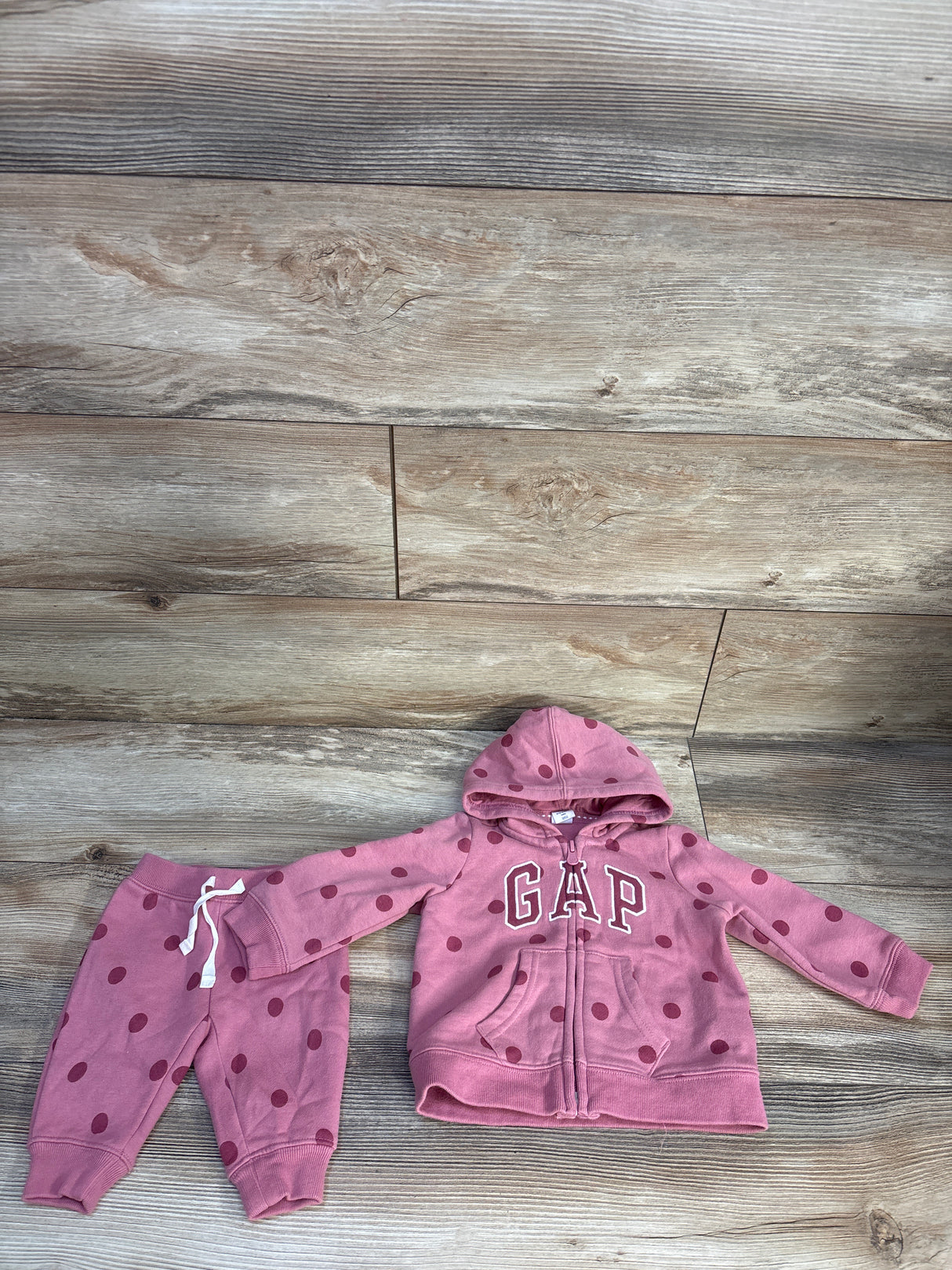 Baby Gap 2pc Full Zip Jacket & Joggers Set Pink sz 6-12m