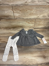 NEW Just One You 2pc Ruffled Sweater Top & Stockings Grey sz Newborn