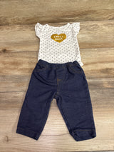 Carter's 2pc Sweet Heart Bodysuit & Jeggings Set White sz 3m