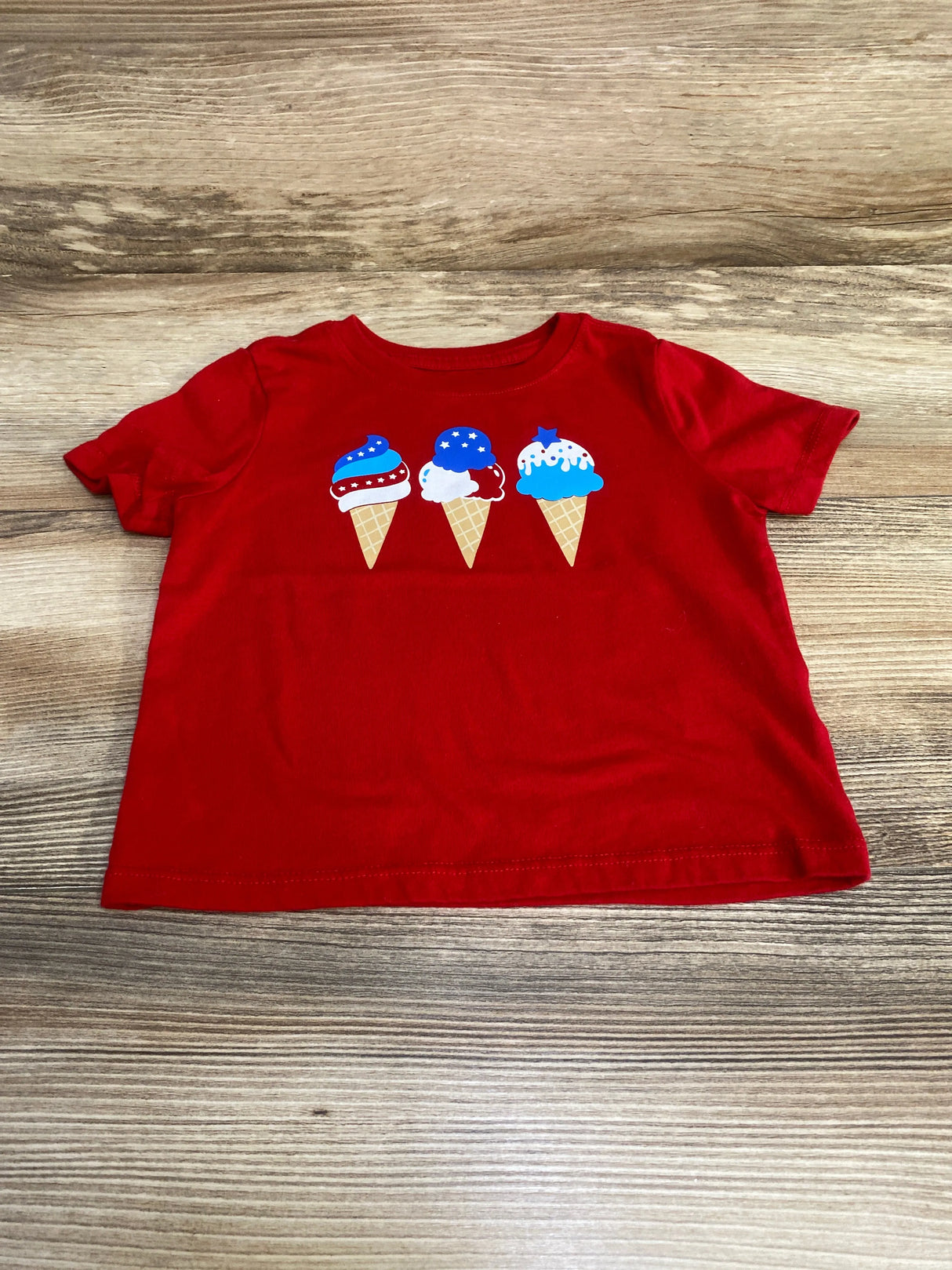 Wonder Nation Ice Cream Shirt Red sz 18m
