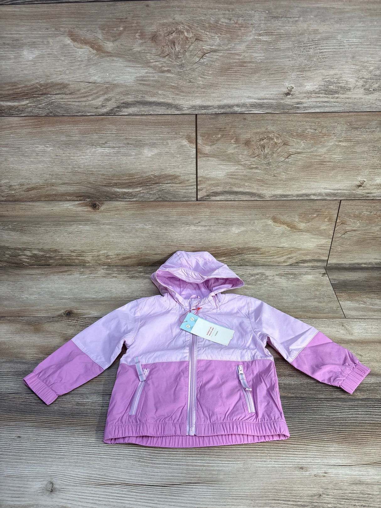 NEW Cat & Jack Colorblock Full Zip Windbreaker Jacket Purple sz 12m