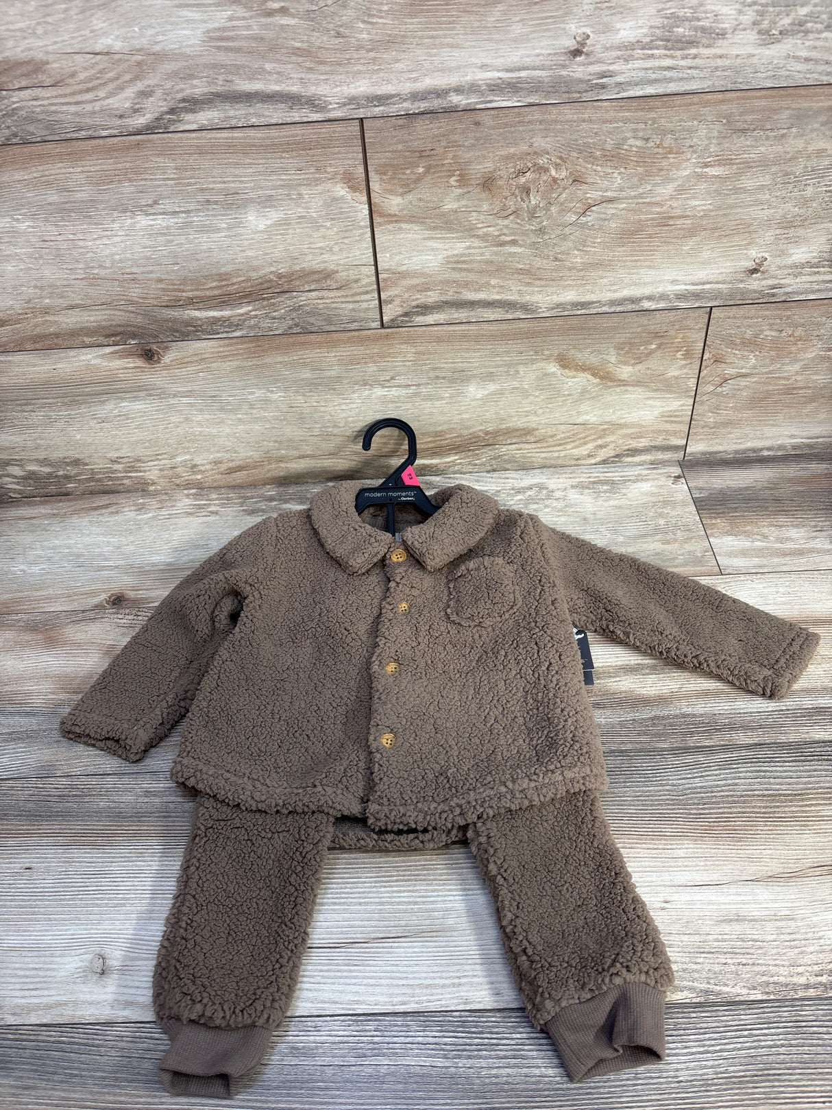 NEW Modern Moments 2pc Fleece Sherpa Outfit Brown sz 18m