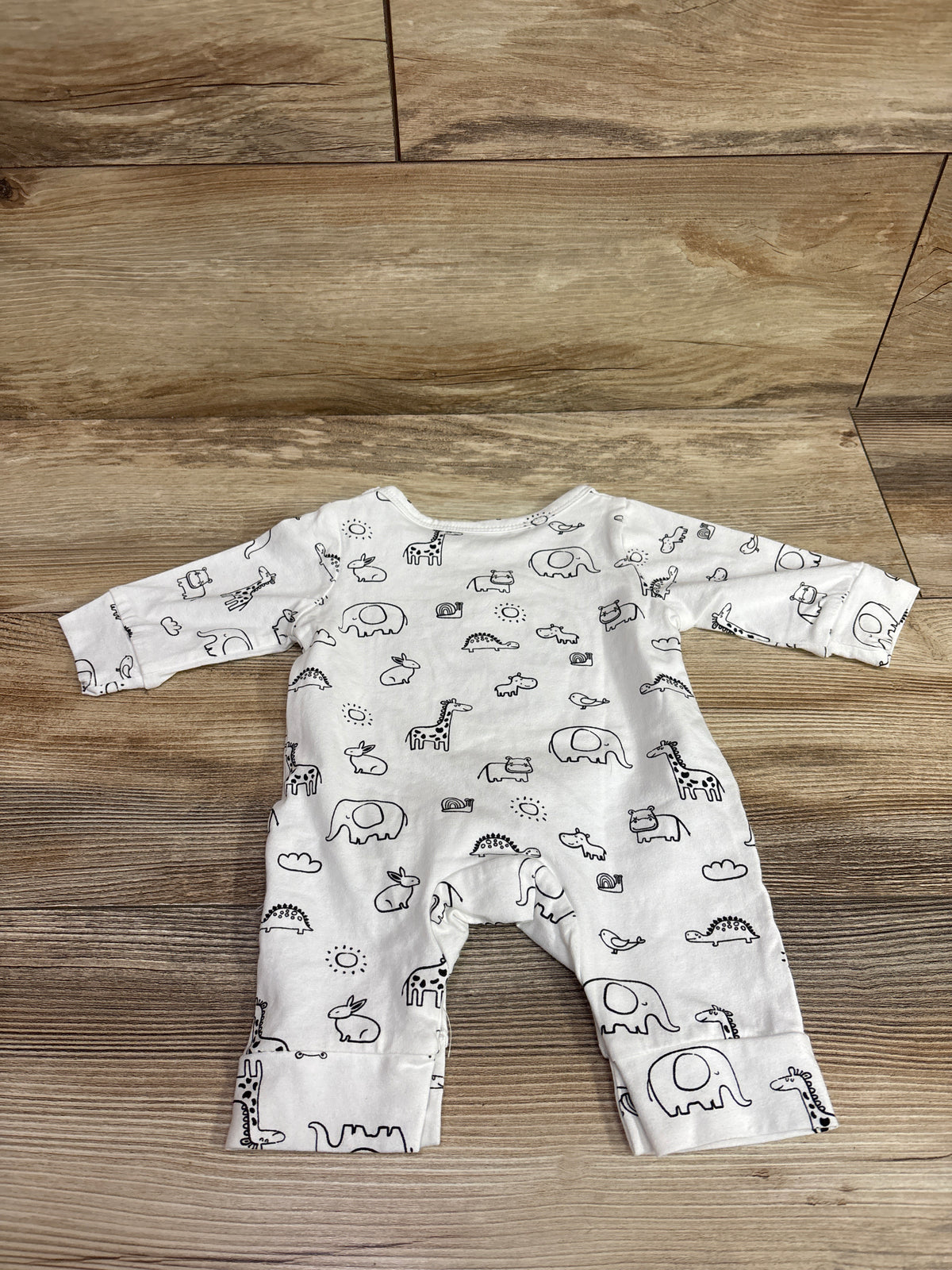 Shein Embroidered Elephant Coverall White sz 1-3m