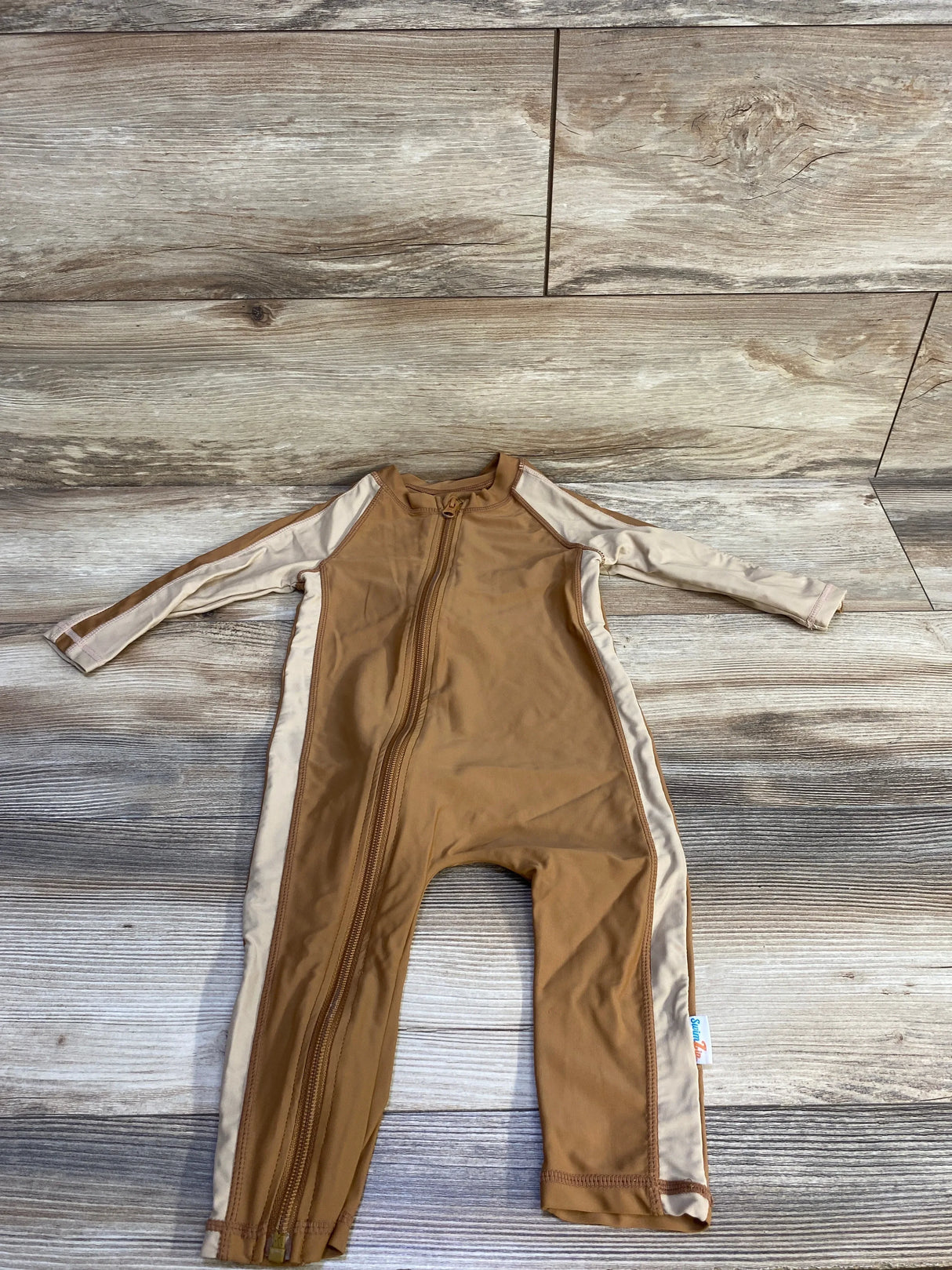 SwimZip Long Sleeve Romper Sunsuit Canyon Haze Brown sz 18-24m